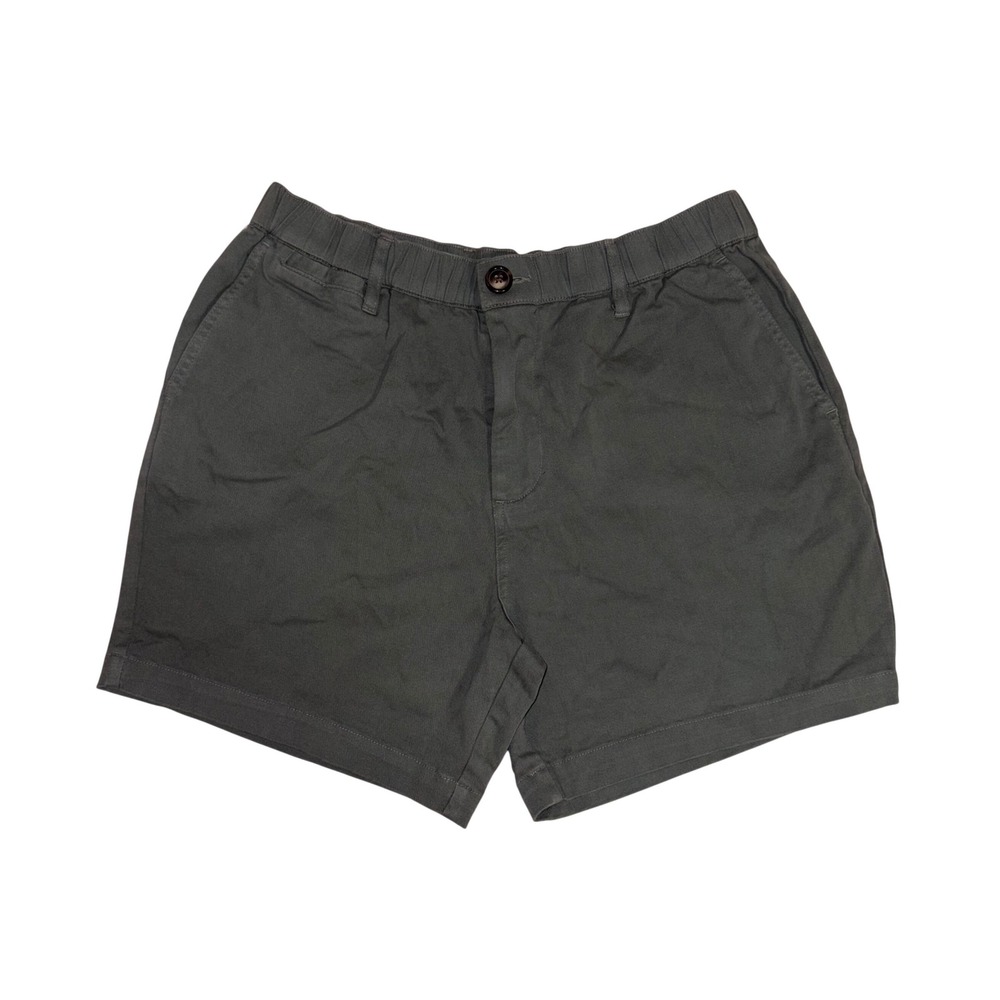 COVE USA Chino Shorts Mens 32 Green Elastic Waist Stretch Twill 5" Inseam